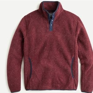 JCrew Nordic Mockneck Sherpa fleece pullover burgundy size medium